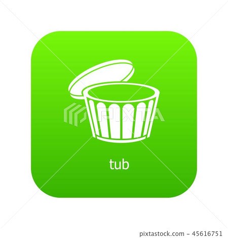 Tub icon green vector 45616751