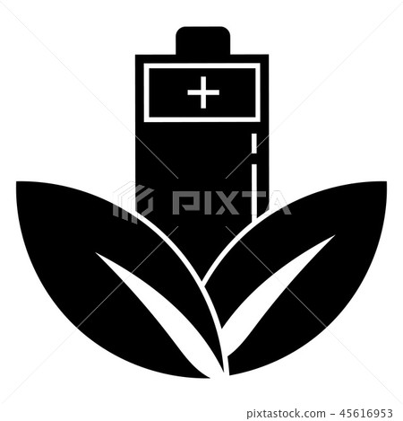 Eco leaf battery icon, simple style Eco leaf battery icon, simple style 45616953