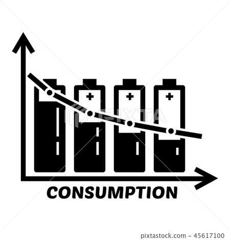 Energy battery consumption icon, simple style Energy battery consumption icon, simple style 45617100