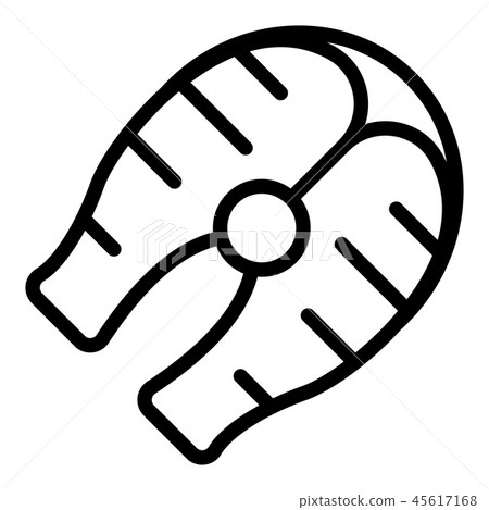 Cut slice fish icon, outline style - Stock Illustration [45617168] - PIXTA