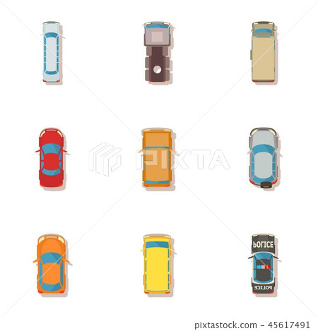 Iron horse icons set, cartoon style Iron horse icons set, cartoon style 45617491