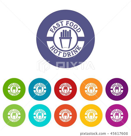 Hot drink icons set vector color 45617608