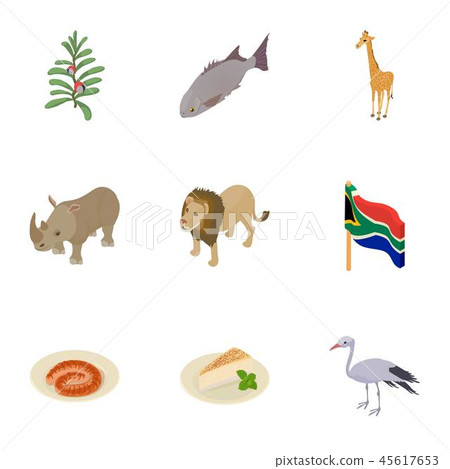 Africa feral icons set, cartoon style 45617653