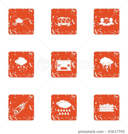 Context icons set, grunge style 45617705