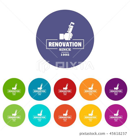 Renovation icons set vector color Renovation icons set vector color 45618237