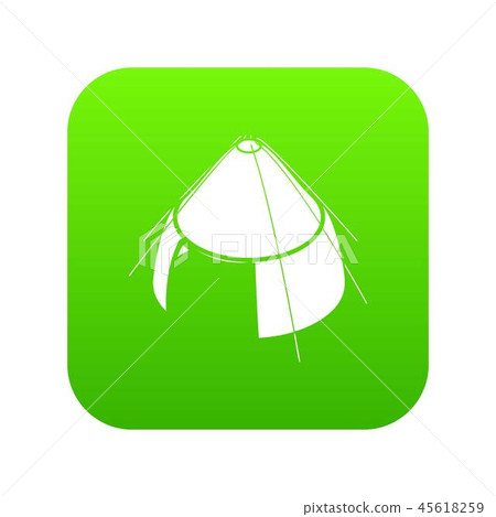 Conic tent icon green vector Conic tent icon green vector 45618259