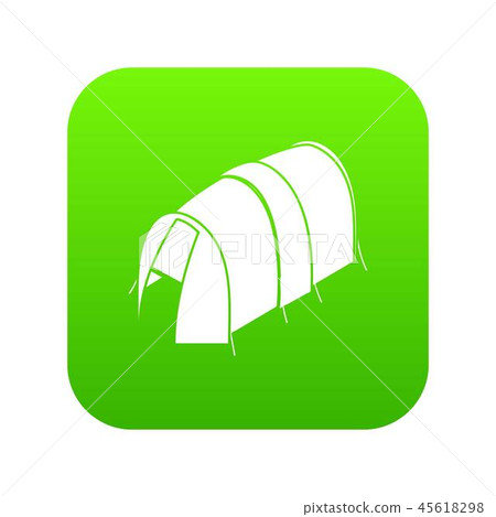 Long tent icon green vector Long tent icon green vector 45618298