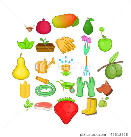 Field icons set, cartoon style Field icons set, cartoon style 45618328