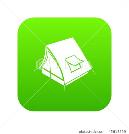 Soviet tent icon green vector 45618339