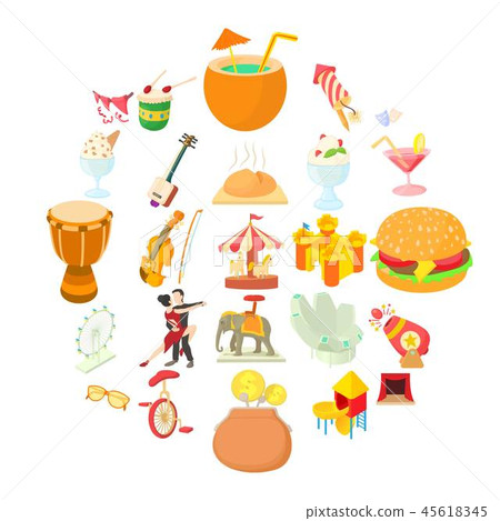 High day icons set, cartoon style 45618345