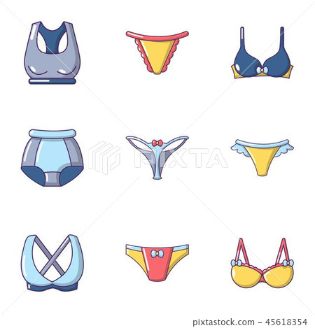 Chest support icons set, cartoon style Chest support icons set, cartoon style 45618354