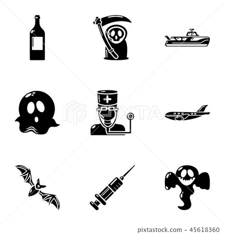 Spook icons set, simple style 45618360
