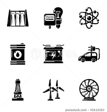 Capacity icons set, simple style 45618363