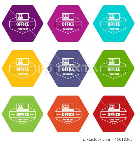 Modern office icons set 9 vector 45618365