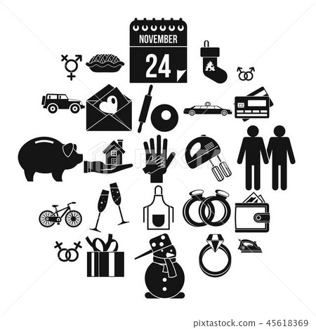 Have dinner icons set, simple style - Stock Illustration [45618369] - PIXTA