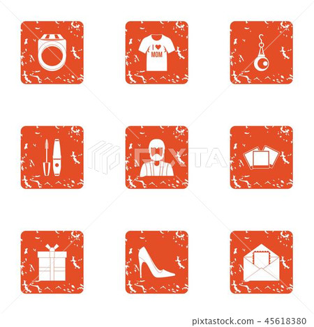 Enjoy icons set, grunge style 45618380