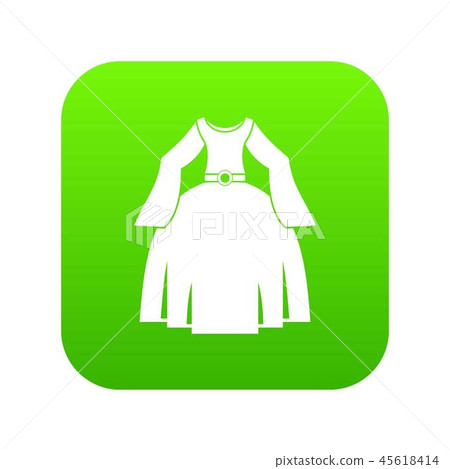 Princess dress icon digital green 45618414