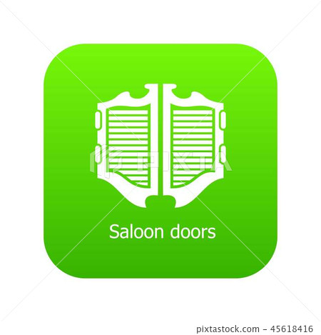 Saloon door icon green vector 45618416
