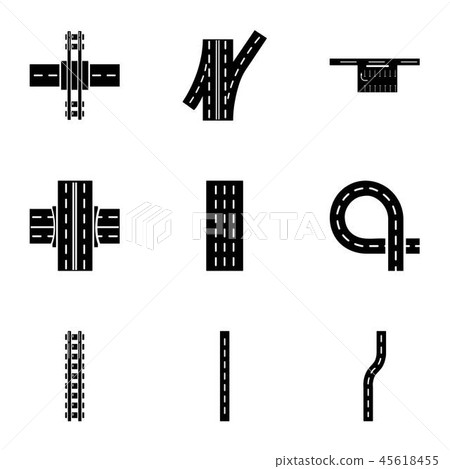 Rotary motion icons set, simple style Rotary motion icons set, simple style 45618455
