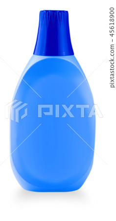 The blue plastic bottle with household chemicals The blue plastic bottle with household chemicals 45618900