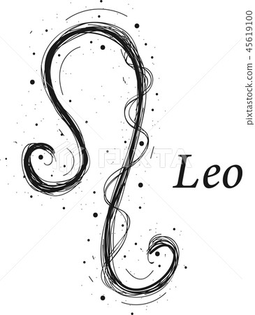 Leo astrology sign, hand drawn horoscope 45619100