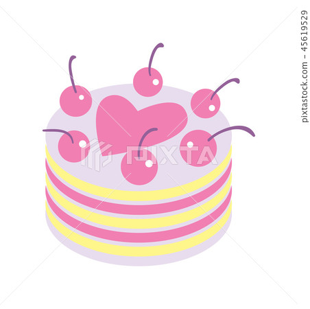 Happy valentine day icon with cake Happy valentine day icon with cake 45619529