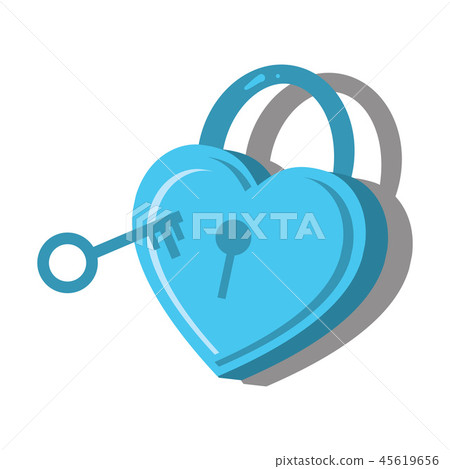 Valentine day icon with lock in heart shape - Stock Illustration ...