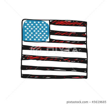 USA flag hand drawn icon USA flag hand drawn icon 45619685