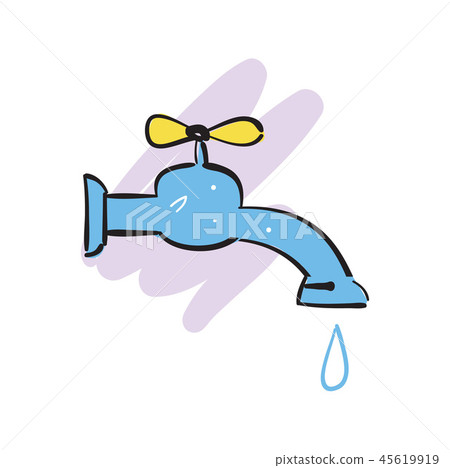 Cartoon water tap isolated icon - Stock Illustration [45619919] - PIXTA