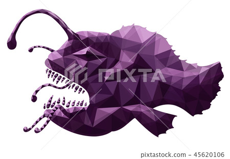 Art with stylized anglerfish on white background 45620106