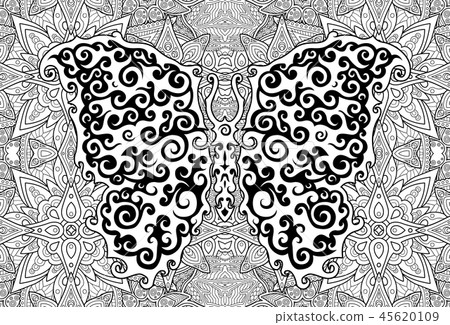 Beautiful art with butterfly on floral background Beautiful art with butterfly on floral background 45620109