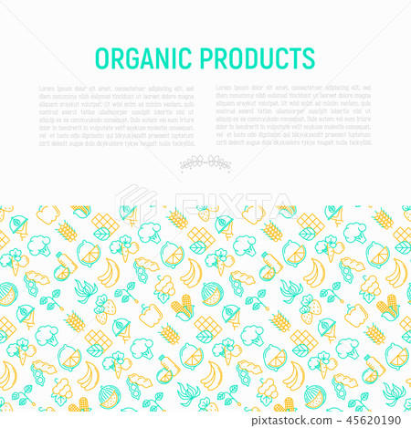 Organic products concept with thin line icons set Organic products concept with thin line icons set 45620190