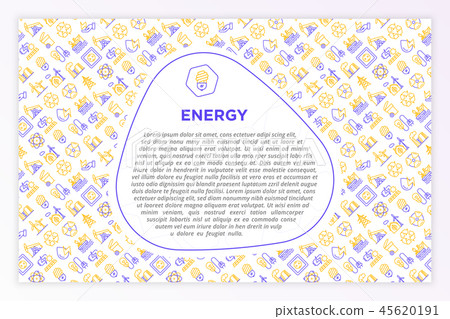 Energy concept with thin line icons 45620191