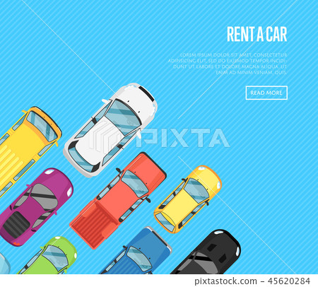 Rent a car poster with top view city cars Rent a car poster with top view city cars 45620284
