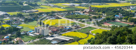 Top view of the Yeonpung-myeon city in South Korea Top view of the Yeonpung-myeon city in South Korea 45620344