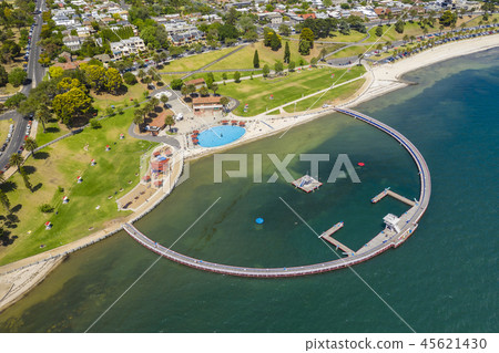 Aerial photo of a swimming enclosure at Geelong, Australia 45621430