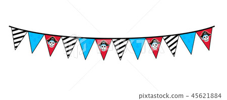 Pirate party garland icon 45621884
