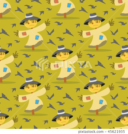 Vector image Pattern Scarecrow field Scare Birds Vector image Pattern Scarecrow field Scare Birds 45621935