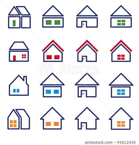 Home Icon Line Art 16 Set - Stock Illustration [45622030] - PIXTA