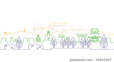Street arrangement Line drawing Kamakura 1 45622407