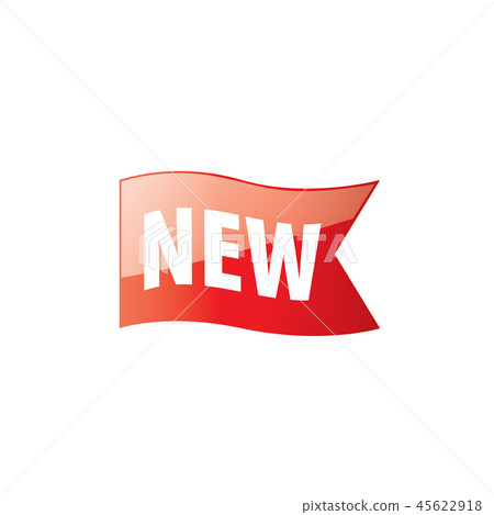 Red ribbon with the inscription New. Vector illustration 45622918