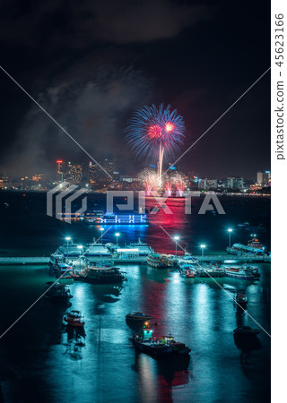 Pattaya fireworks on the beach, Cityscape Pattaya fireworks on the beach, Cityscape 45623166