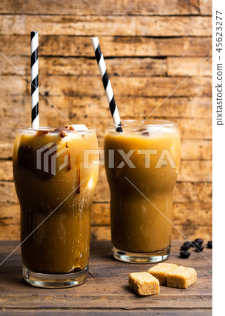 Mocha coffee in a high drinking glass Mocha coffee in a high drinking glass 45623277