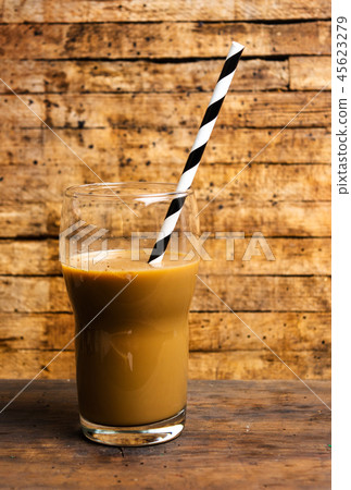 Mocha coffee in a high drinking glass 45623279