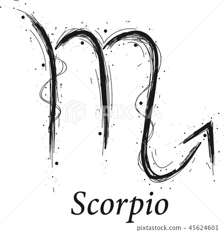 Scorpio astrology sign, hand drawn horoscope 45624601