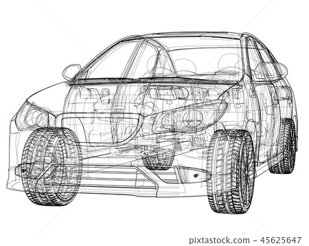 Concept car. Vector rendering of 3d 45625647
