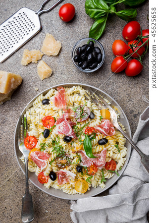 Italian fusilli spiral pasta Italian fusilli spiral pasta 45625658