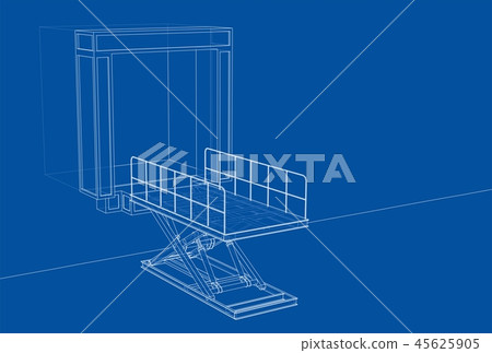Dock leveler concept. Vector 45625905