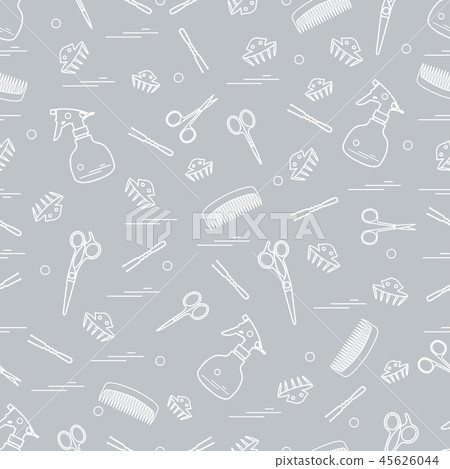 Cute pattern of scissors, combs, hairclip, Cute pattern of scissors, combs, hairclip, 45626044
