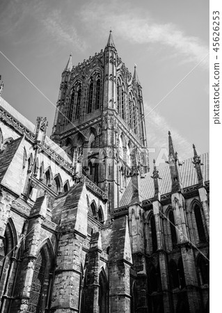 Lincoln Cathedral during in black and white 45626253